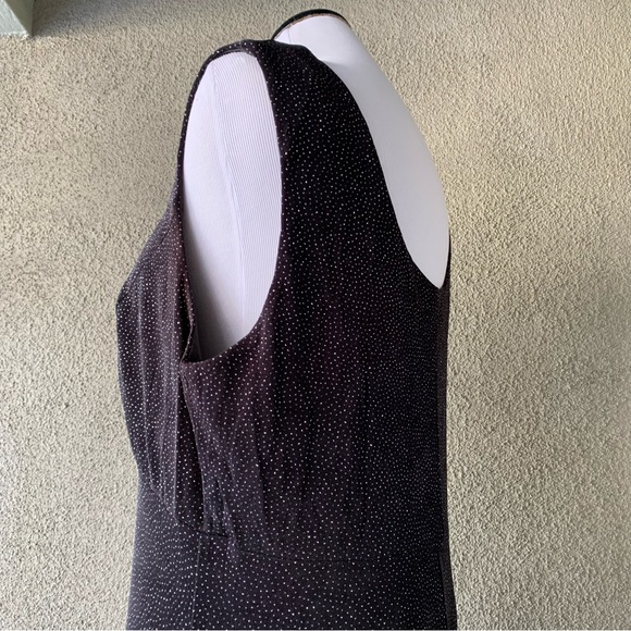 🔥5/$20🔥 “Onyx Nite” Black Sparkle High Low Midi-Dress size 20 - Picture 6 of 12